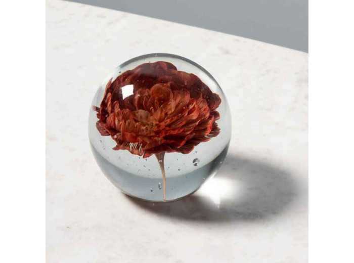 Presse papier fleur rouge 10cm