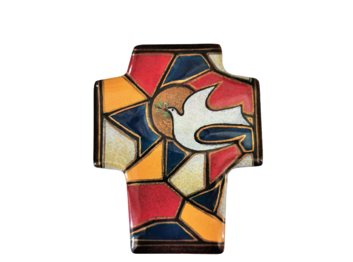 Vitrail du St Esprit Tr  9,4X7,5cm - EMAUX DU LIBAN