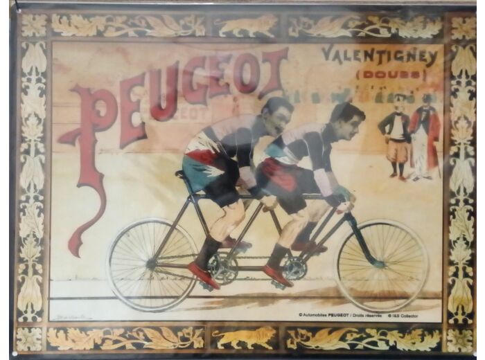 Plaque métal - Peugeot Cycle Valentigney - 30 x 40 cm - Décoration vintage