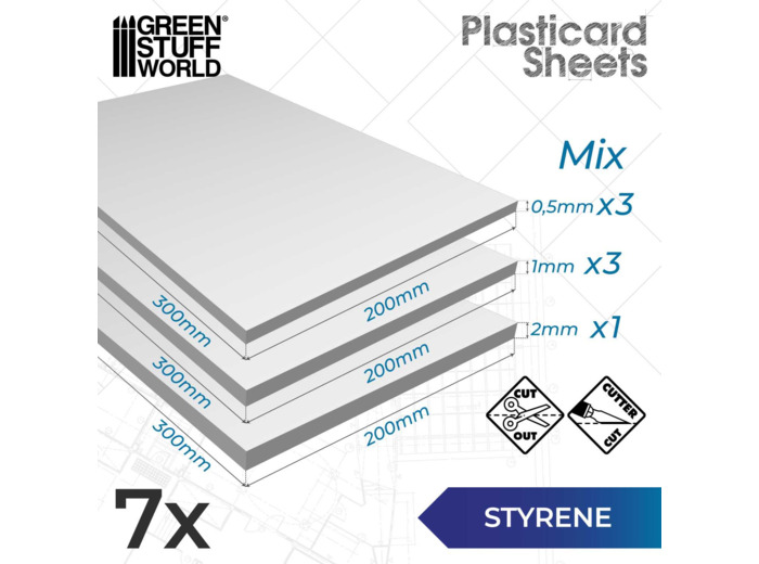 Feuilles de plasticard - 7 pcs