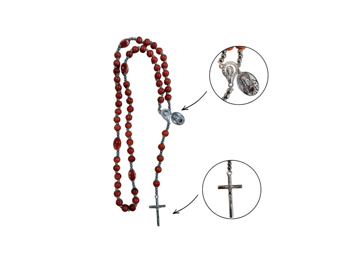 Chapelet Elastique perle Céramique 8mm - SACRE COEUR - L46cm
