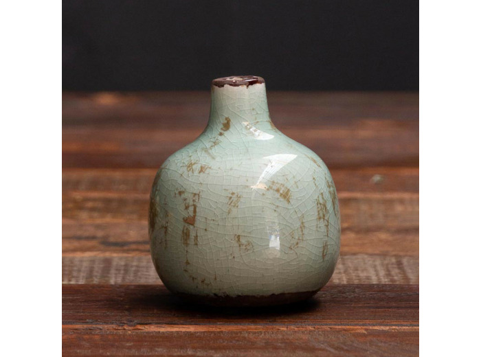Vase céramique vert-de-gris 9cmx10cm