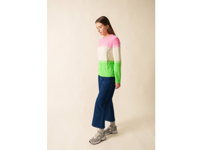 Pull colorblock Morzine en mohair