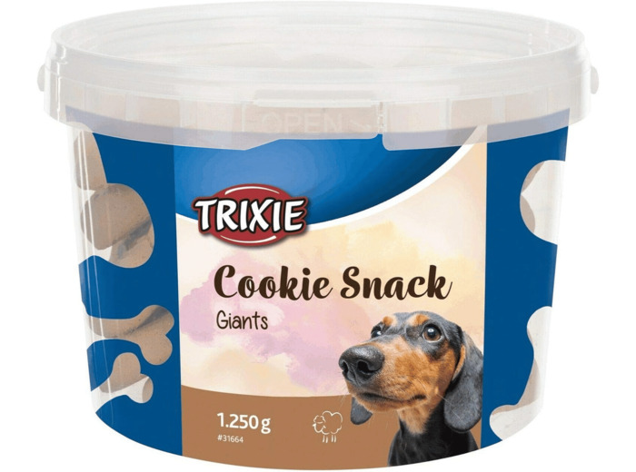TRIXIE Seau Snacks Biscuits Géants, Agneau, ø7cm, 1.250g, Chien