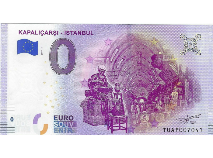 TURQUIE 2019-1 KAPALICARSI ISTANBUL BILLET SOUVENIR 0 EURO TOURISTIQUE NEUF