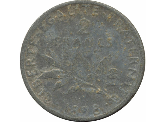 FRANCE FAUX 2 FRANCS SEMEUSE 1898 TB+ FAUX POUR SERVIR