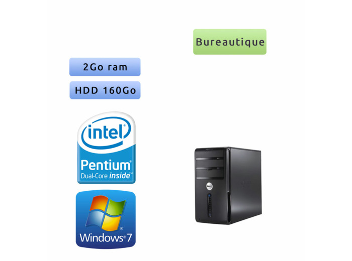 Dell Vostro 200 - Windows 7 - C2D 2GB 160GB - PC Tour Bureautique Ordinateur