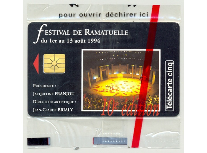 TELECARTE NSB 5 UNITE 08/94 FESTIVAL RAMATUELLE 94 GN73