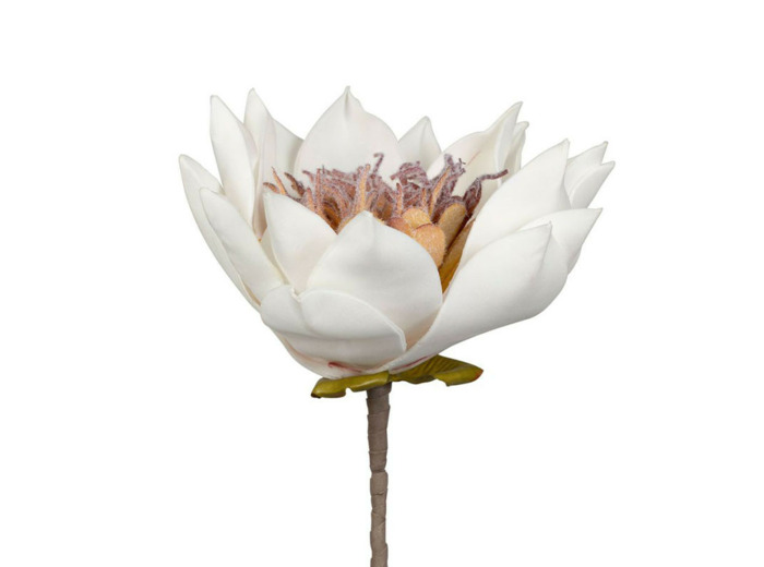 Fleur Artificielle Altia en Polyester Blanc et Ocre Haute Tige 84cm