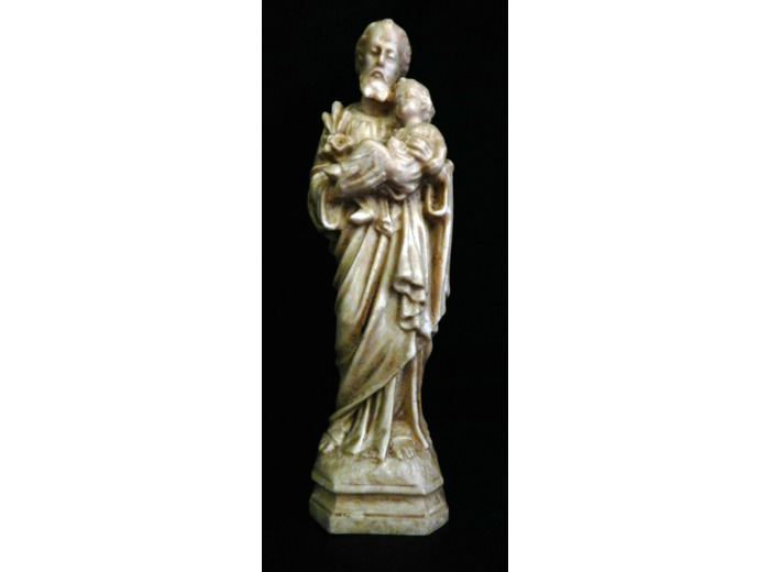 St Joseph 15 cm ton bois clair - résine