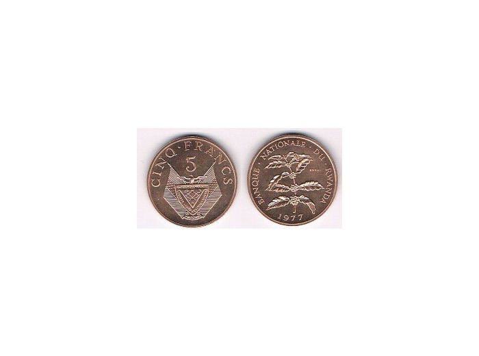 RWANDA 5 FRANCS 1977 FDC ESSAI