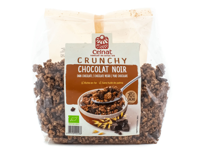 Céréales Petit Déjeuner Crunchy Chocolat Noir Bio 500g