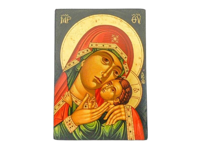 Icône sérigraphiée MDF- 9 x12 cm- KORSUN ROUGE