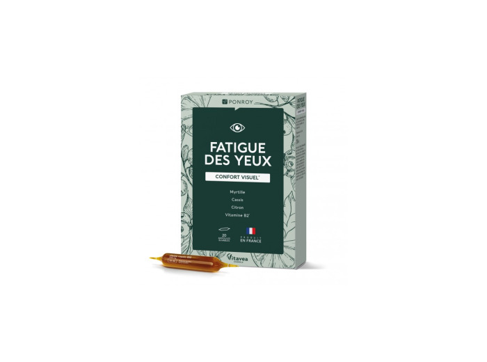 Fatigue des Yeux Myrtille Cassis et Citron 20 ampoules de 10ml