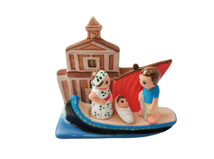 CRECHE en céramique BLOC 8x7cm- MÉDITERRANÉE