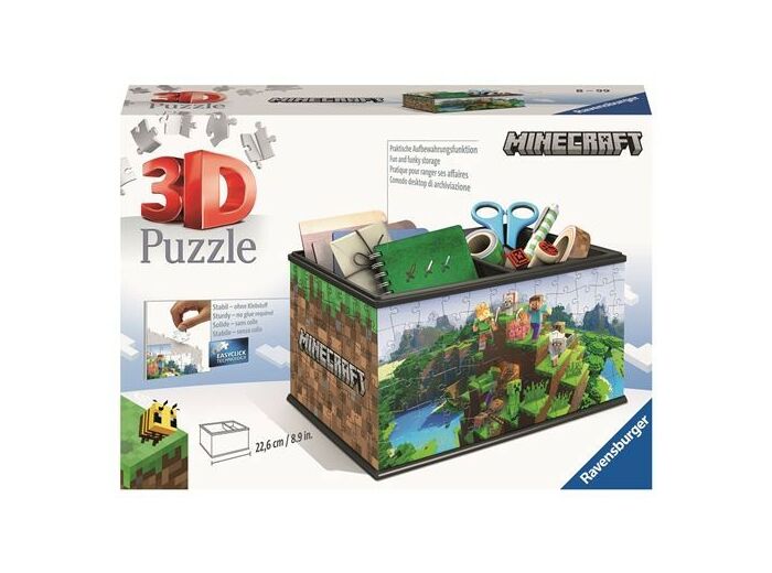 Puzzle 3D Ravensburger Boîte de rangement Minecraft 216 pièces