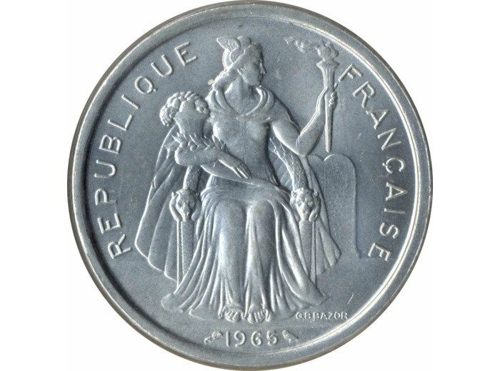 POLYNESIE FRANÇAISE 5 FRANCS 1965 SUP/NC