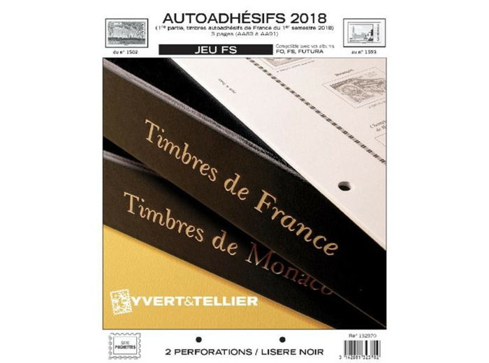 FEUILLE COMPLEMENTAIRE FRANCE 2018 FS AUTOADHESIFS 1re partie (SANS POCHETTE)