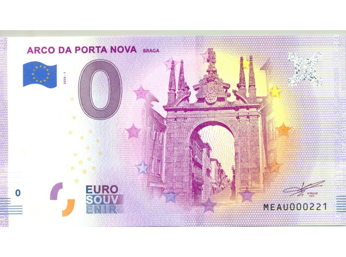 PORTUGAL 2020-1 ARCO DA PORTA NOVA BILLET SOUVENIR 0 EURO TOURISTIQUE  NEUF