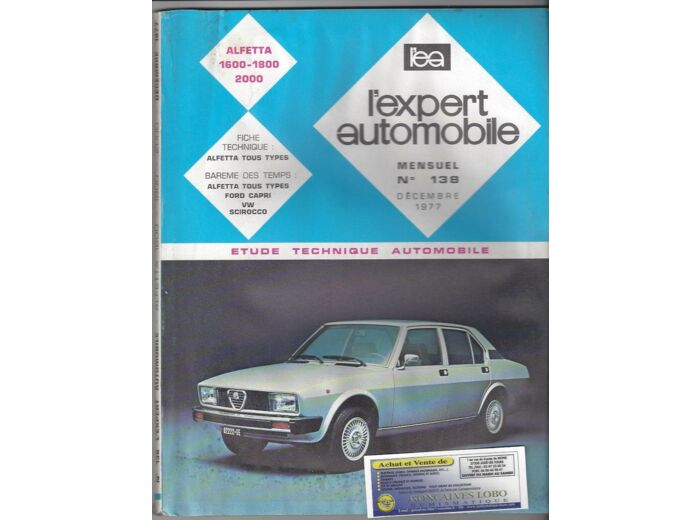 EXPERT AUTOMOBILE ALFETTA 1600 1800 2000 N°138 DECEMBRE 1977