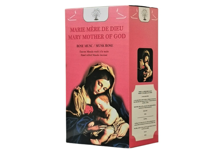 12 étuis de 12 bâtons d'Encens - Marie Mère de Dieu - Rose Musc