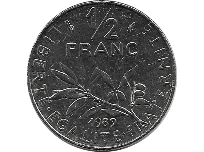 FRANCE 1/2 FRANC ROTY 1989 SUP