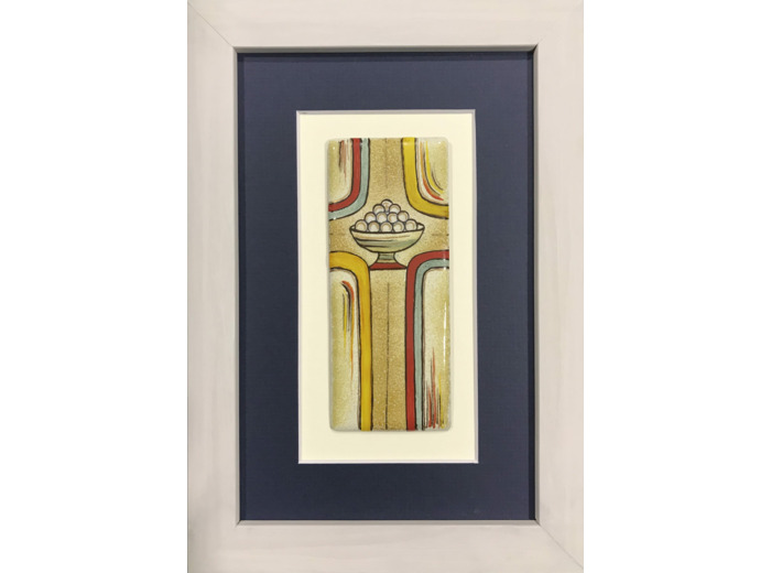 CADRE gris avec COUPE D'HOSTIES 12x5 cm - EMAUX DU LIBAN
