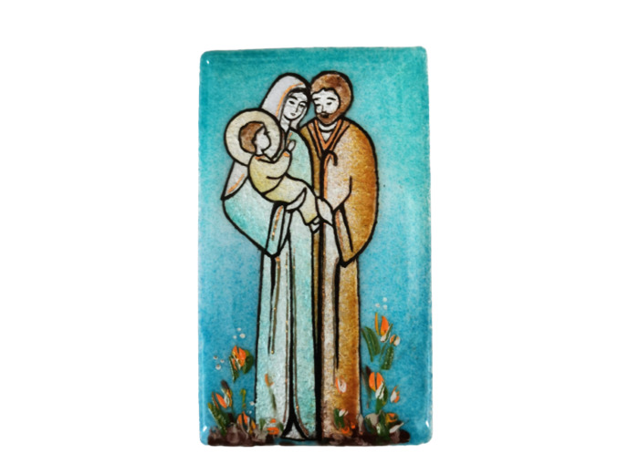 Sainte Famille turquoise 9,5X5,5cm - EMAUX DU LIBAN