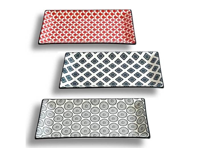Plat rectangulaire (3 coloris au choix) en Porcelaine