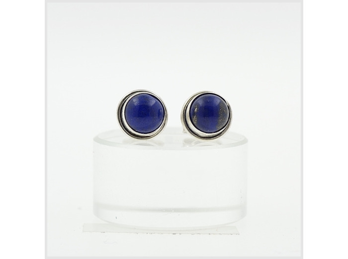 Puces Lapis Lazuli en argent massif