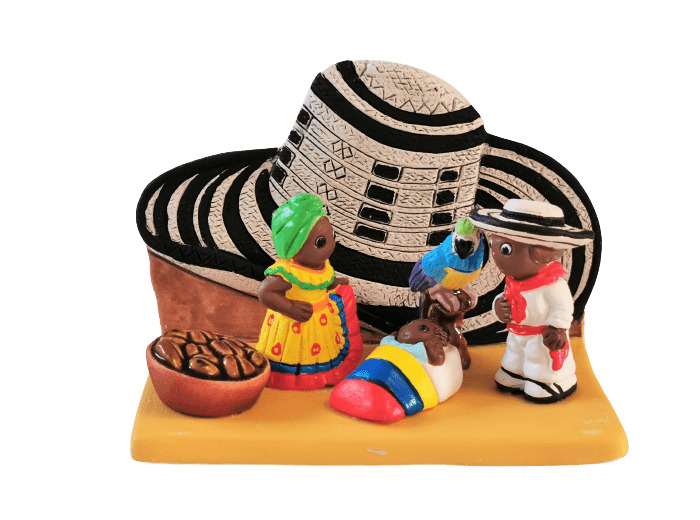 CRECHE en céramique BLOC 8x7cm- COLOMBIE