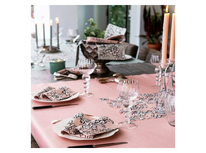 SERVIETTES INTISEES CAMELIA ROSES