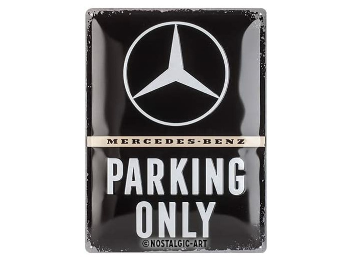 Plaque métal - Mercedes Parking Only - 40x30 cm.