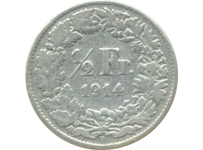 SUISSE 1/2 FRANC 1914 B TB+ N1