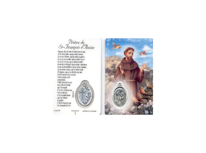 Carte-prière avec insertionST FRANCOIS D'ASSISE-portugais