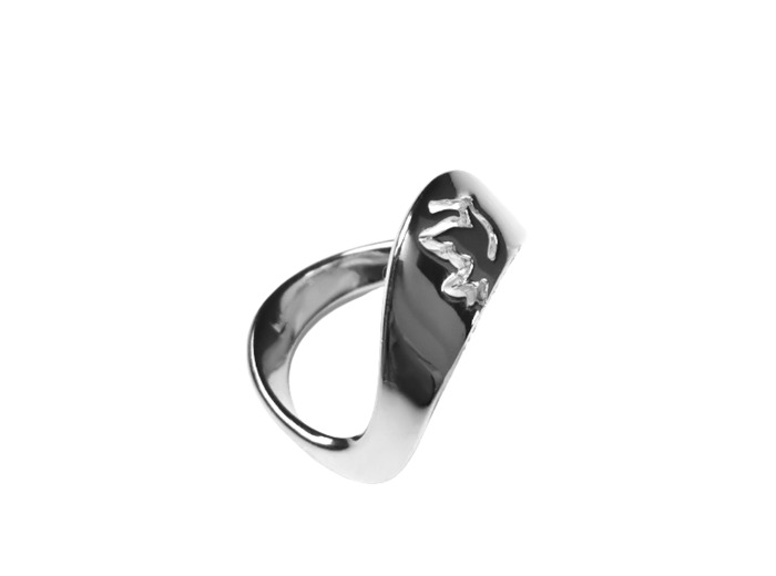 Bague en Argent traité platine taille 56 - COLOMBE AJOUREE