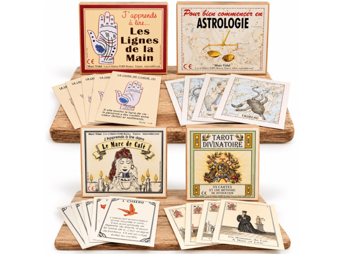 Coffret « Mme Irma » – 4 jeux divinatoires vintage Marc Vidal