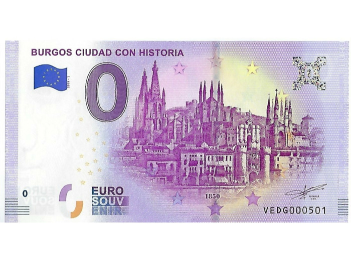 ESPAGNE 2019-1 BURGOS CIUDAD CON HISTORIA BILLET SOUVENIR 0 EURO TOURISTIQUE