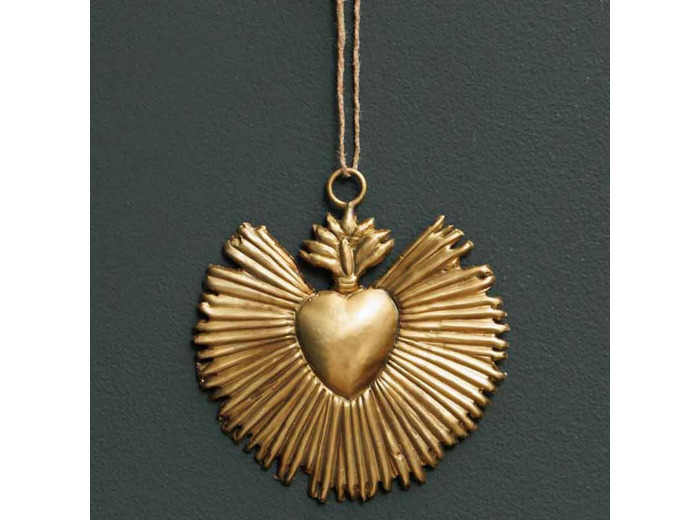 Suspension Ex-voto patine aluminium 10x1x12cm