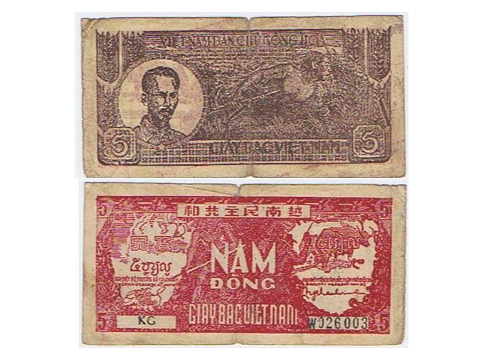 VIET NAM 5 DONG 1948 TB+ Serie KG