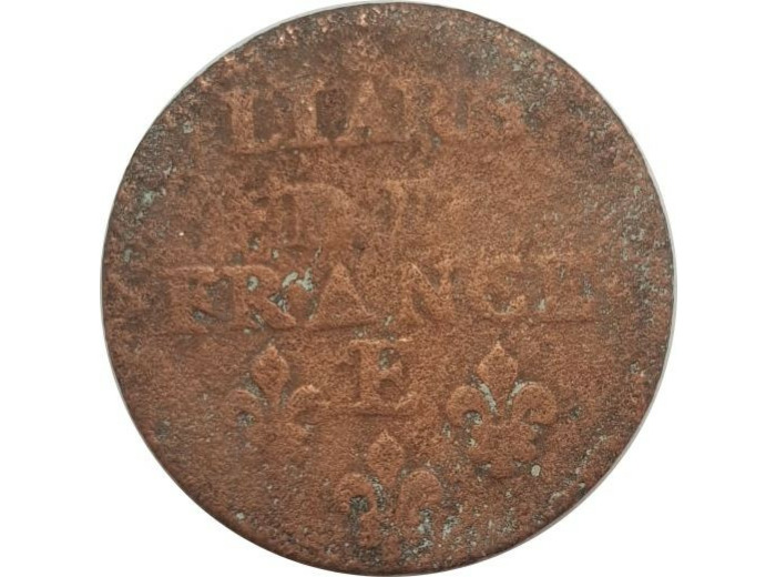 LOUIS XIV (1643-1715) LIARD DE FRANCE 1655 E (Tours) 3gr42 B