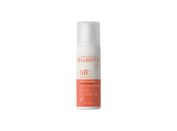 Crème Solaire Enfant SPF50+ 100% naturelle 100ml