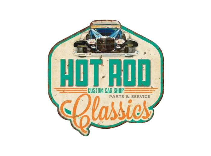 plaque métal Découpée Hot Rod Classics 31 x 31 cm