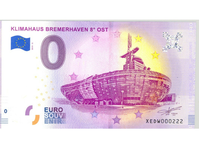 ALLEMAGNE 2019-5 KLIMAHAUS BREMERHAVEN BILLET SOUVENIR 0 EURO TOURISTIQUE  NEUF
