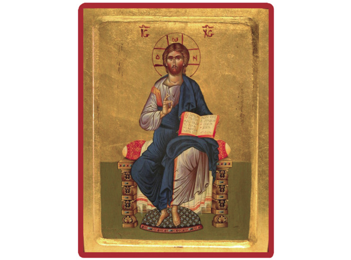 Icône dorée incurvée 24*30cm - CHRIST INTRONISE