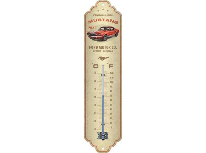 Thermomètre rétro Ford Mustang, GT 1967 - 7 x 28 cm
