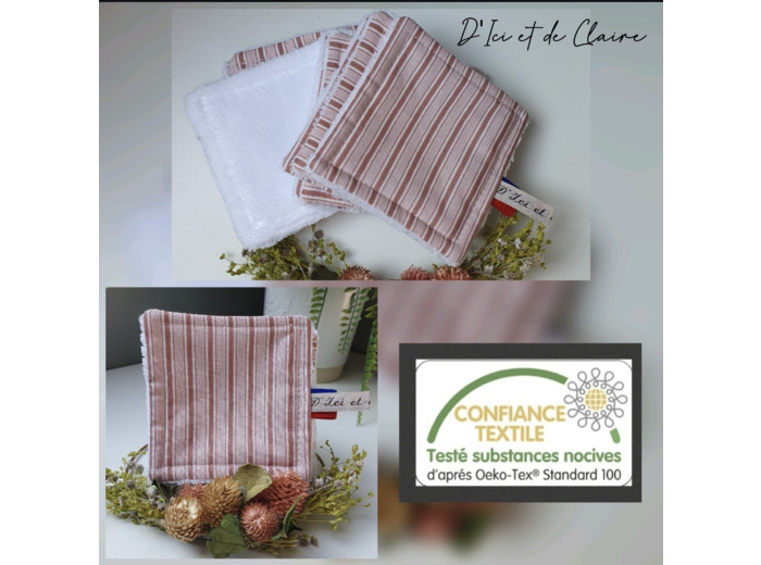 10 Lingettes de Toilette motif Rayé