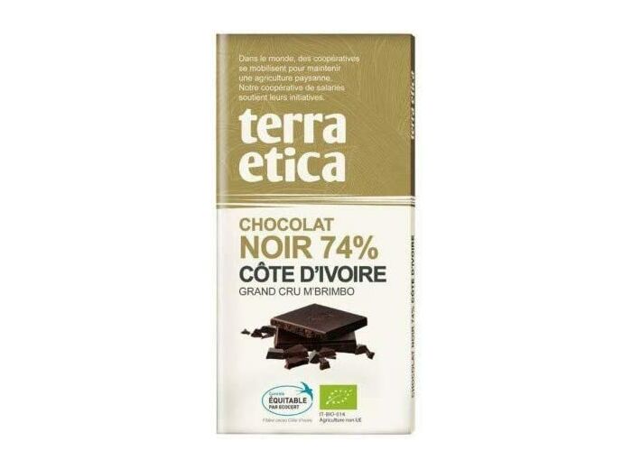 Chocolat noir CÃÂ´te d Ivoire 74% 100g Terra Etica
