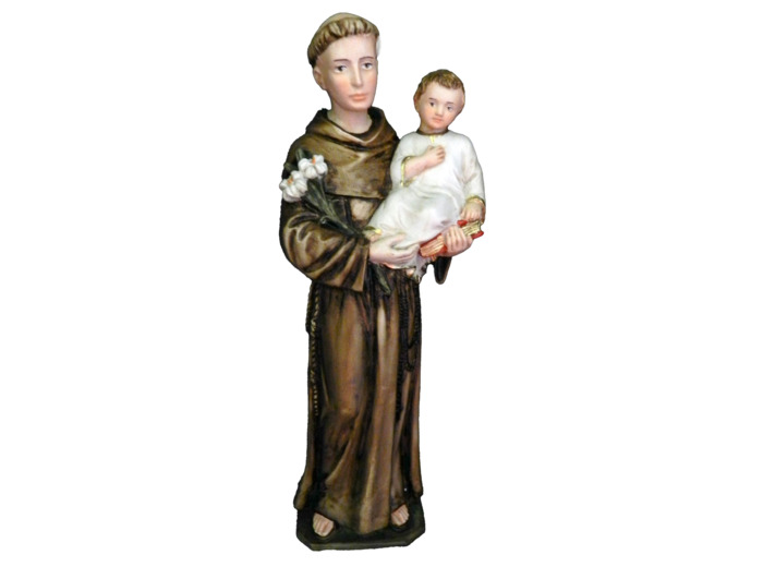 St Antoine 30cm polychrome- résine peinte main