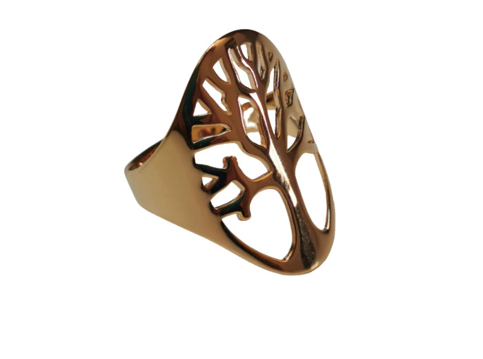 Bague Large en Plaqué Or Taille 54 - ARBRE DE VIE